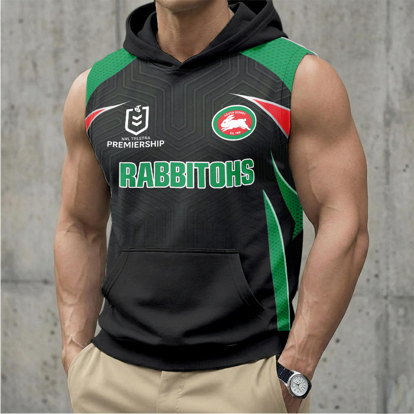Auspiritmerch South Sydney Rabbitohs Personalized Hooded Tank Top Gift For Fans