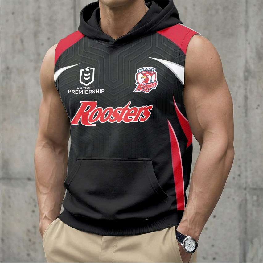 Auspiritmerch Sydney Roosters Personalized Hooded Tank Top Gift For Fans