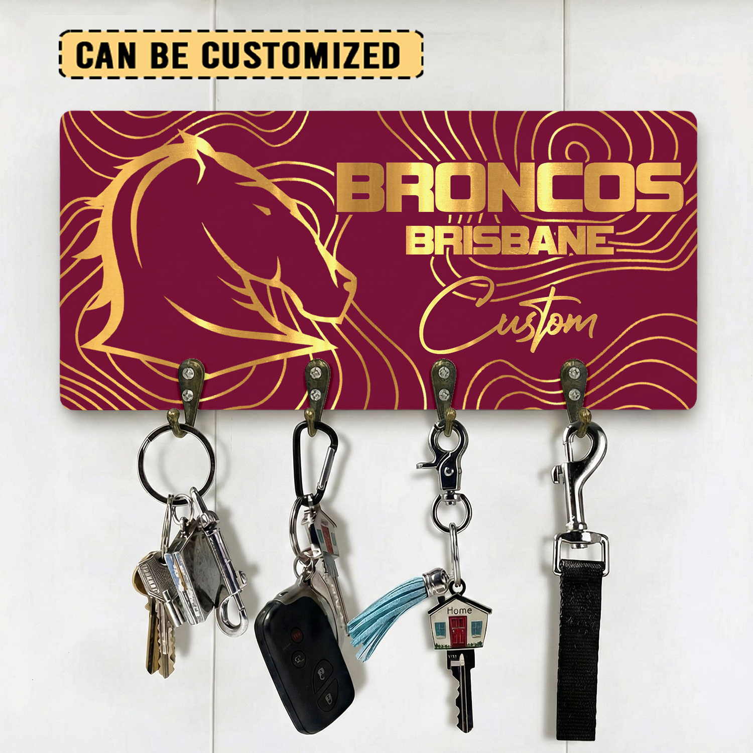 Auspiritmerch Brisbane Broncos Personalized Key Holder Gifts For Fans