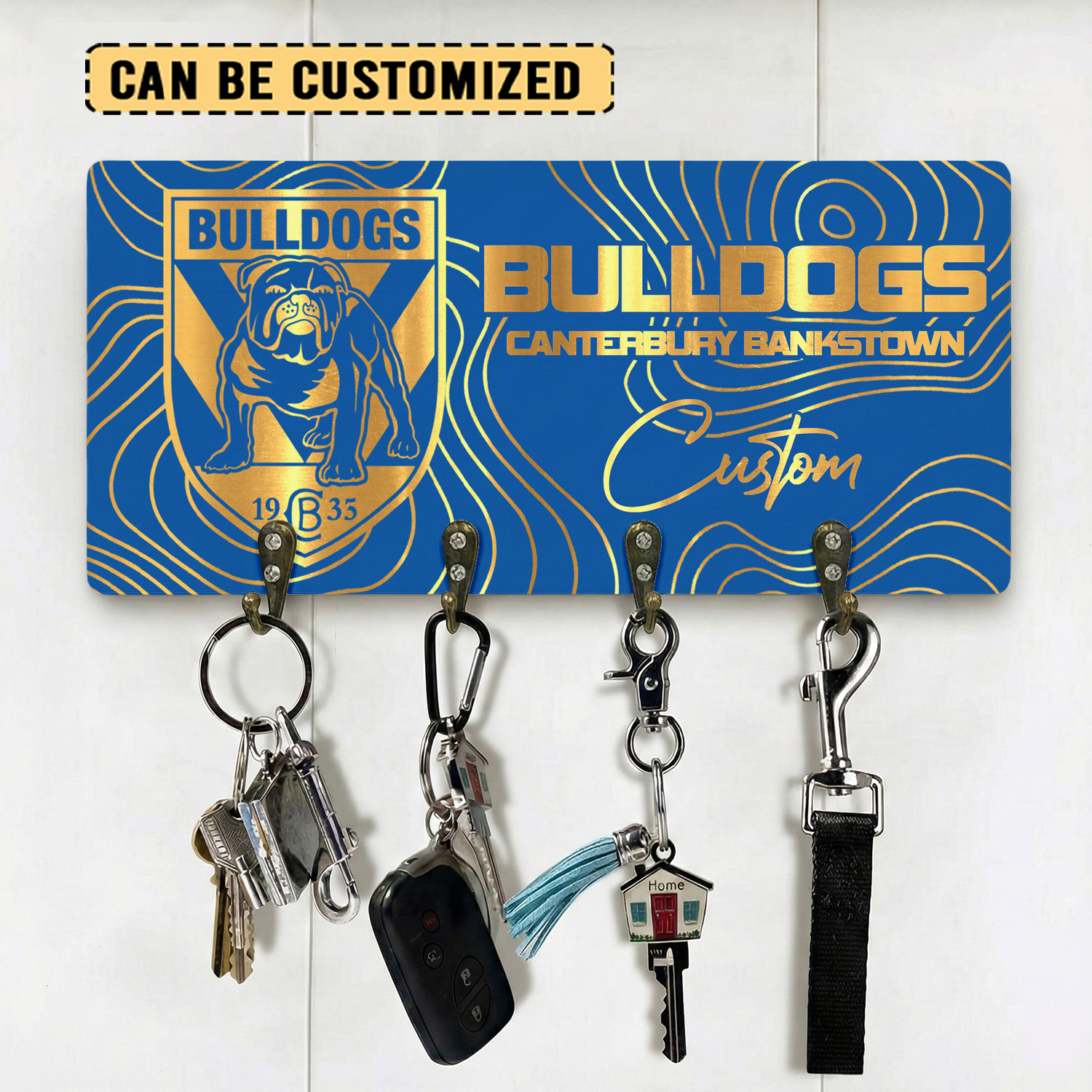 Auspiritmerch Canterbury-Bankstown Bulldogs Personalized Key Holder Gifts For Fans