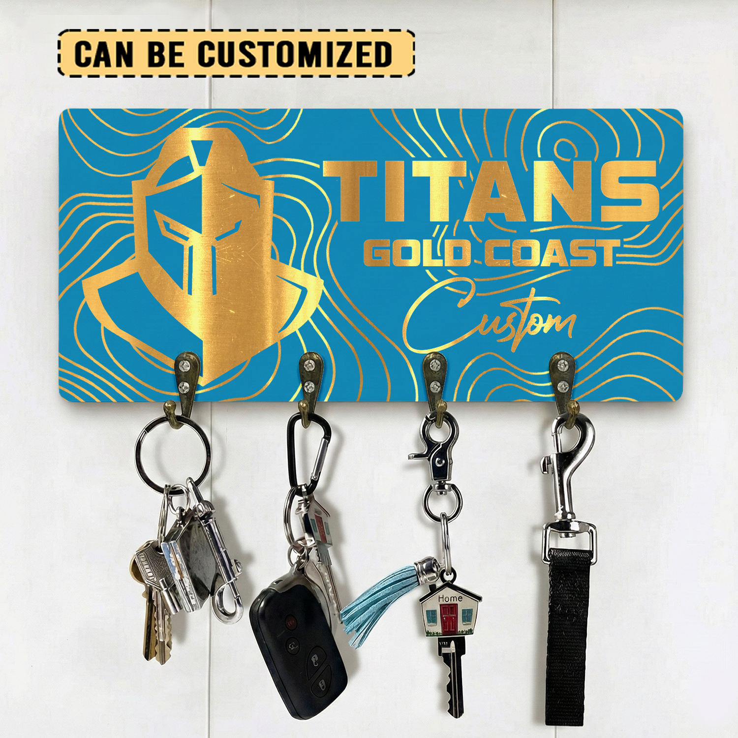 Auspiritmerch Gold Coast Titans Personalized Key Holder Gifts For Fans