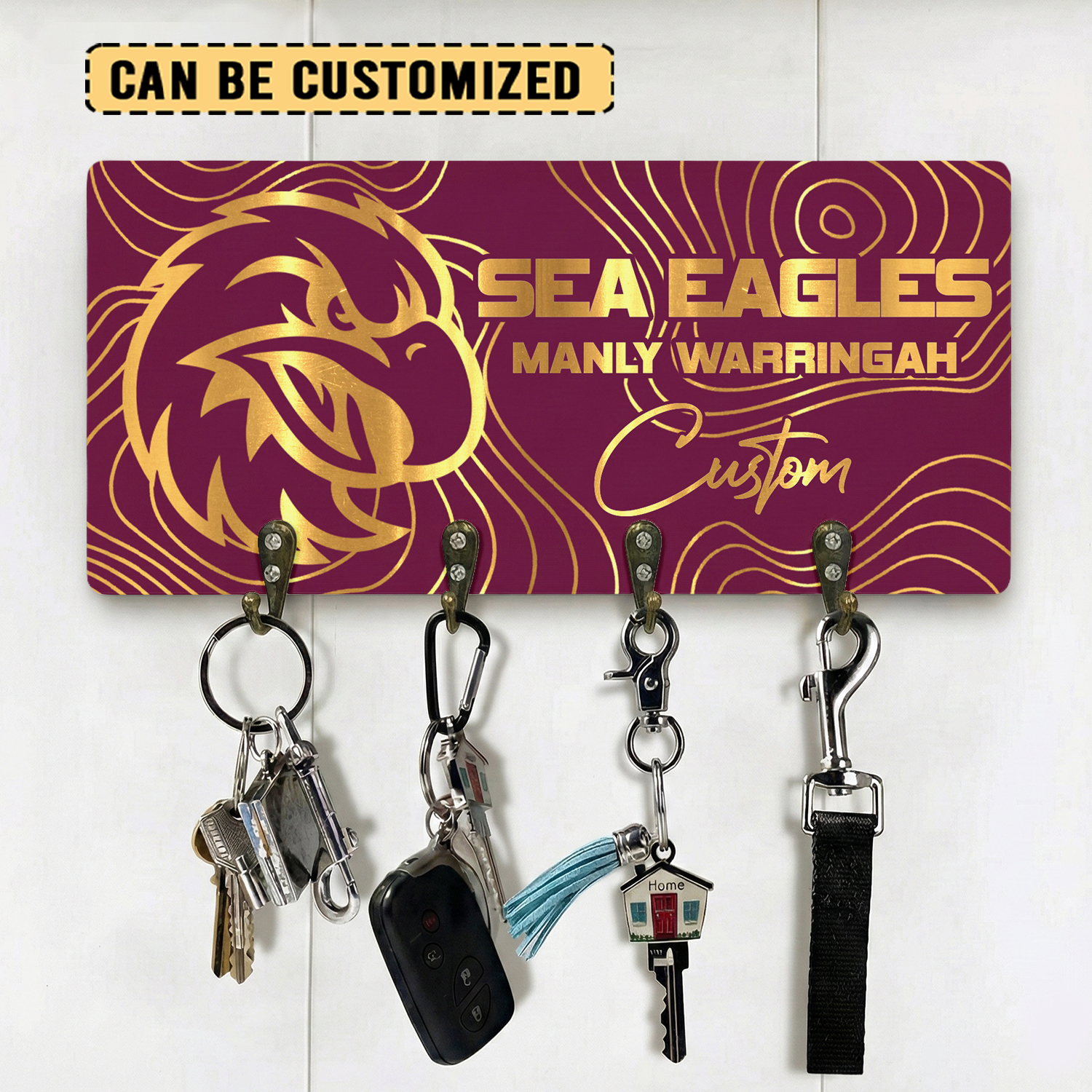 Auspiritmerch Manly Warringah Sea Eagles Personalized Key Holder Gifts For Fans