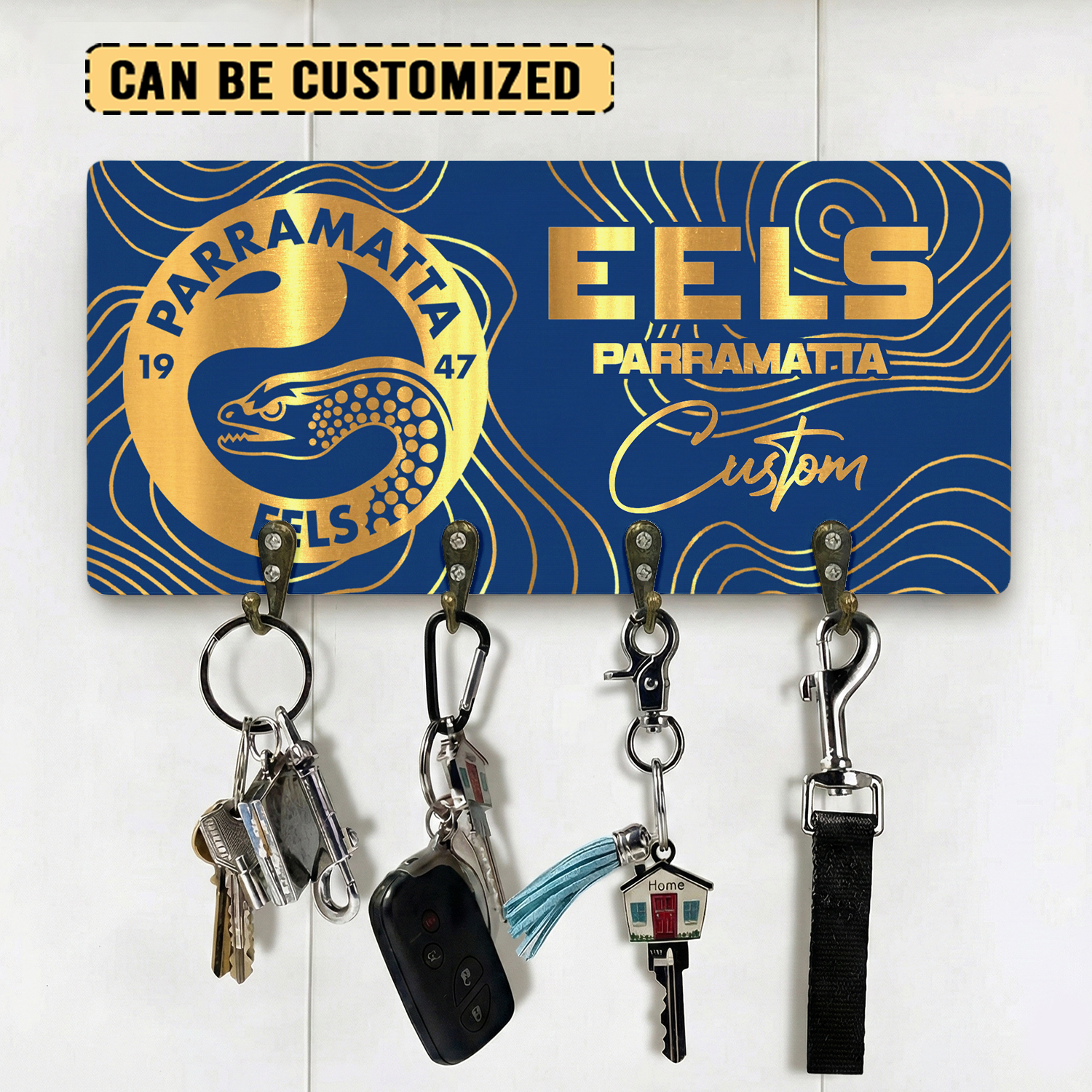 Auspiritmerch Parramatta Eels Personalized Key Holder Gifts For Fans