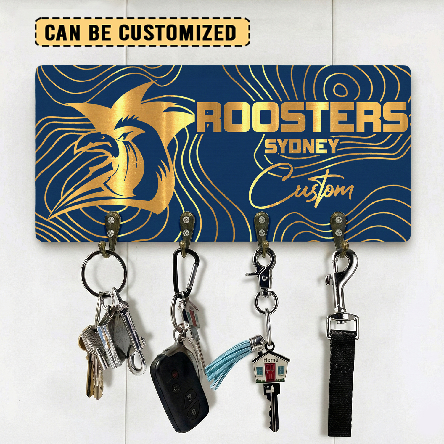 Auspiritmerch Sydney Roosters Personalized Key Holder Gifts For Fans