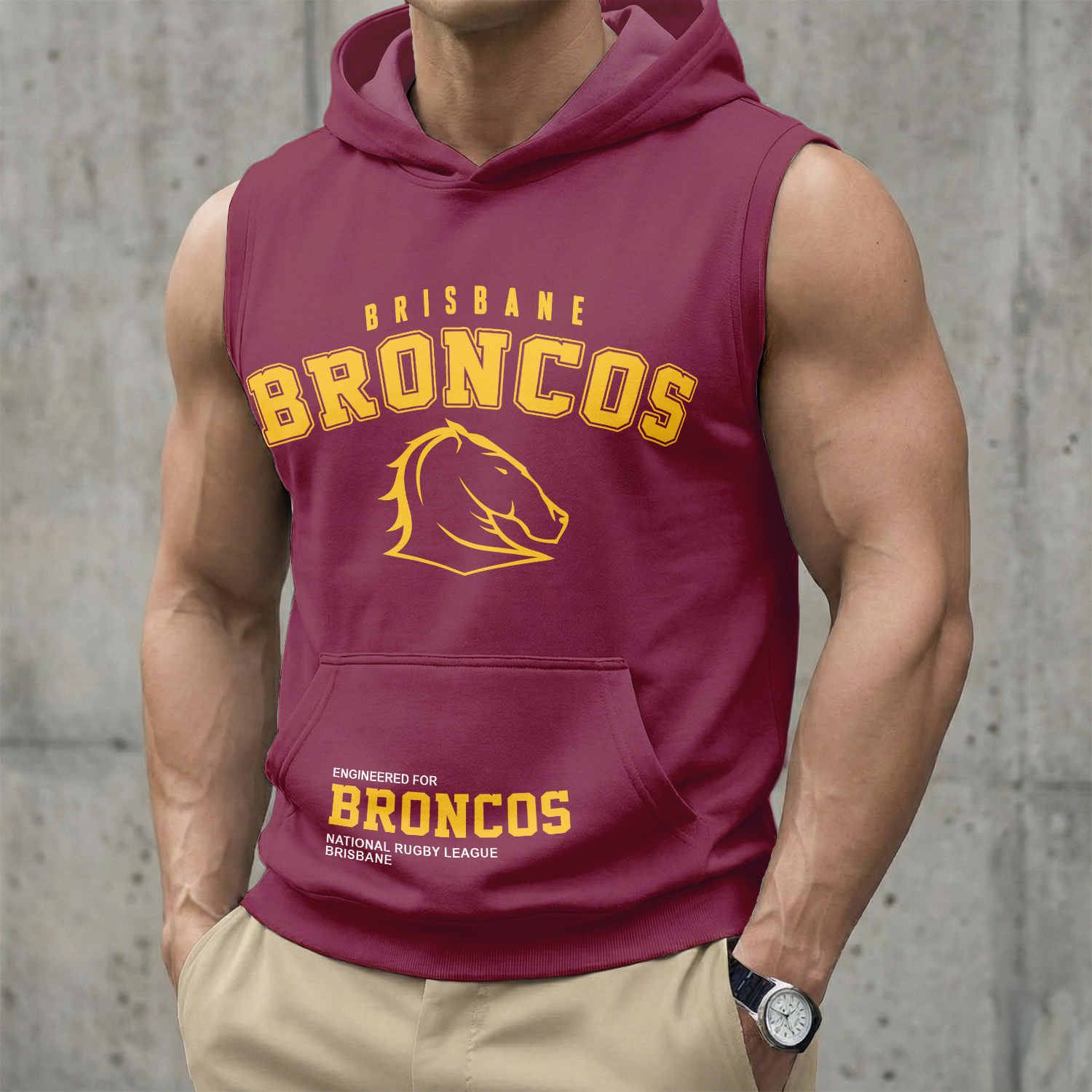 Auspiritmerch Brisbane Broncos Personalized Hooded Tank Top Gift For Fans
