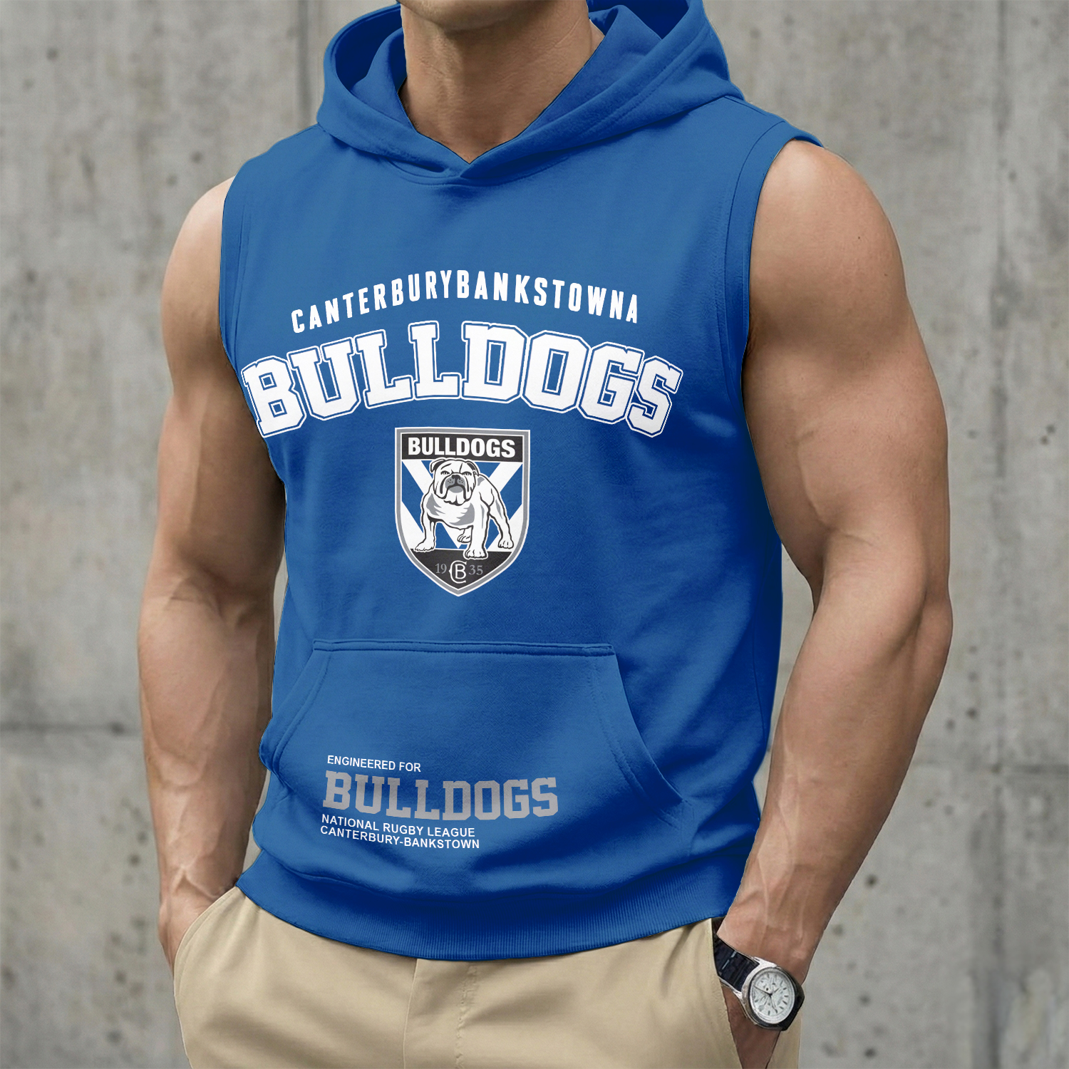 Auspiritmerch Canterbury-Bankstown Bulldogs Personalized Hooded Tank Top Gift For Fans
