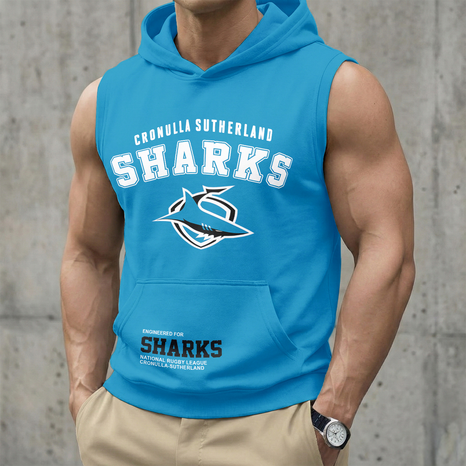 Auspiritmerch Cronulla-Sutherland Sharks Personalized Hooded Tank Top Gift For Fans