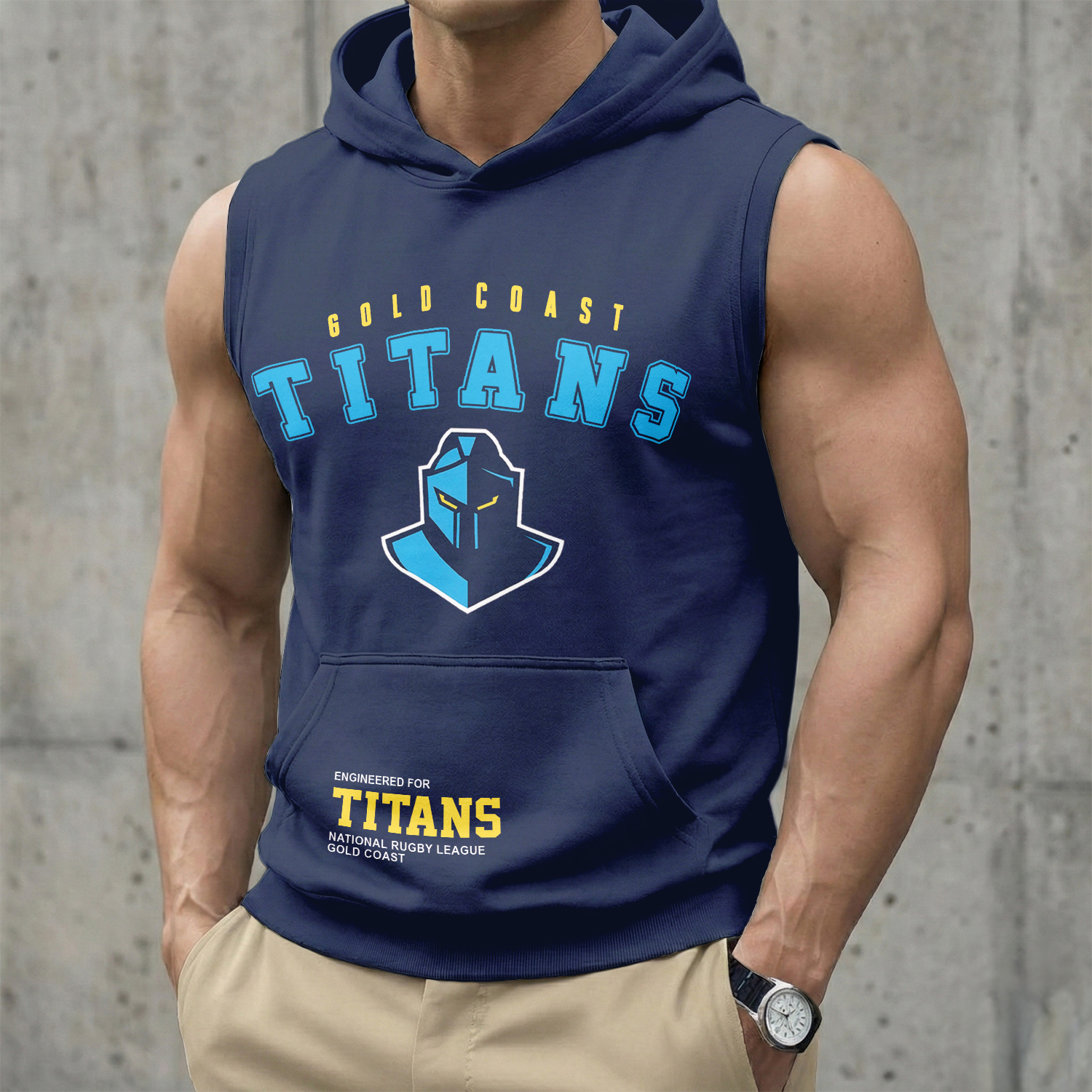 Auspiritmerch Gold Coast Titans Personalized Hooded Tank Top Gift For Fans