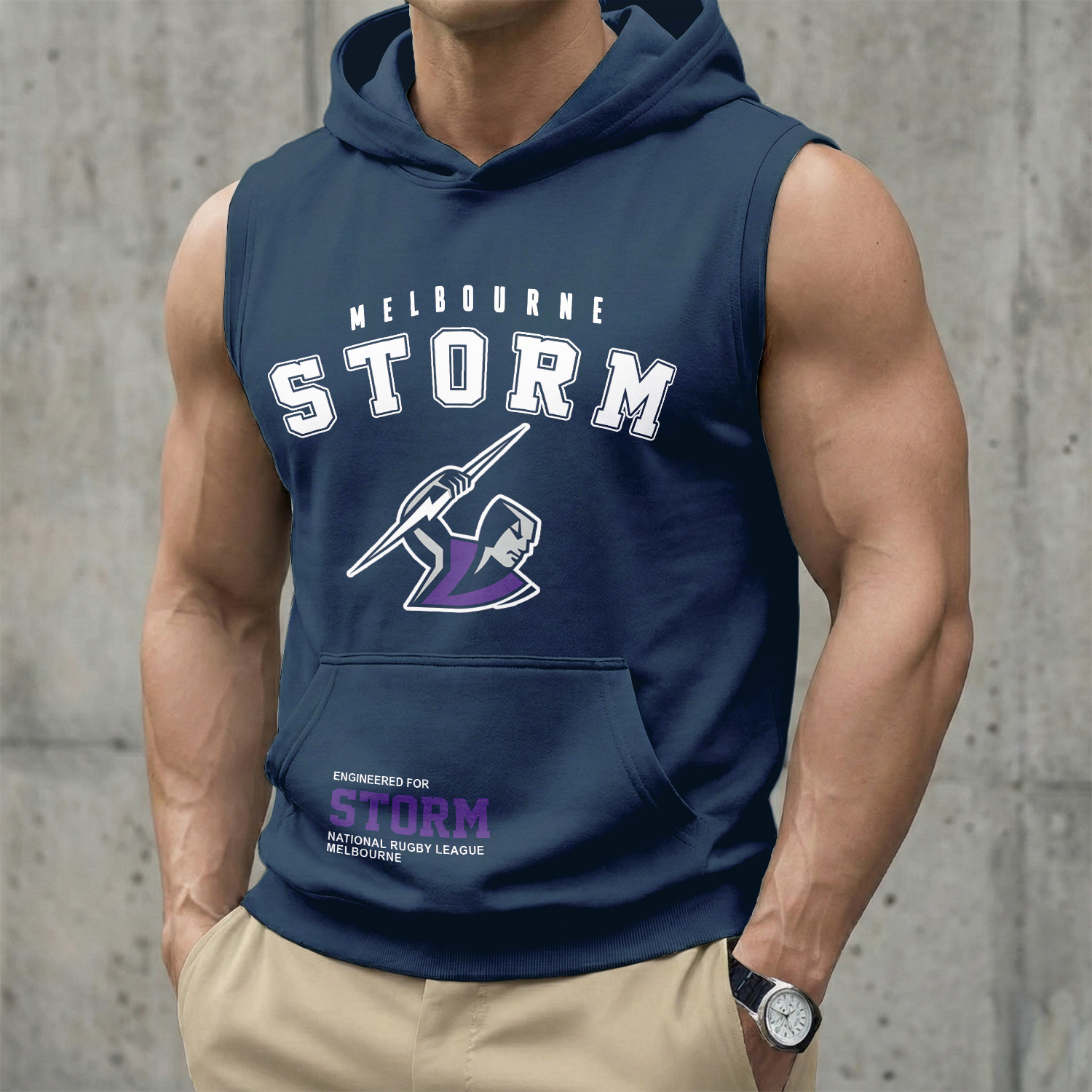 Auspiritmerch Melbourne Storm Personalized Hooded Tank Top Gift For Fans