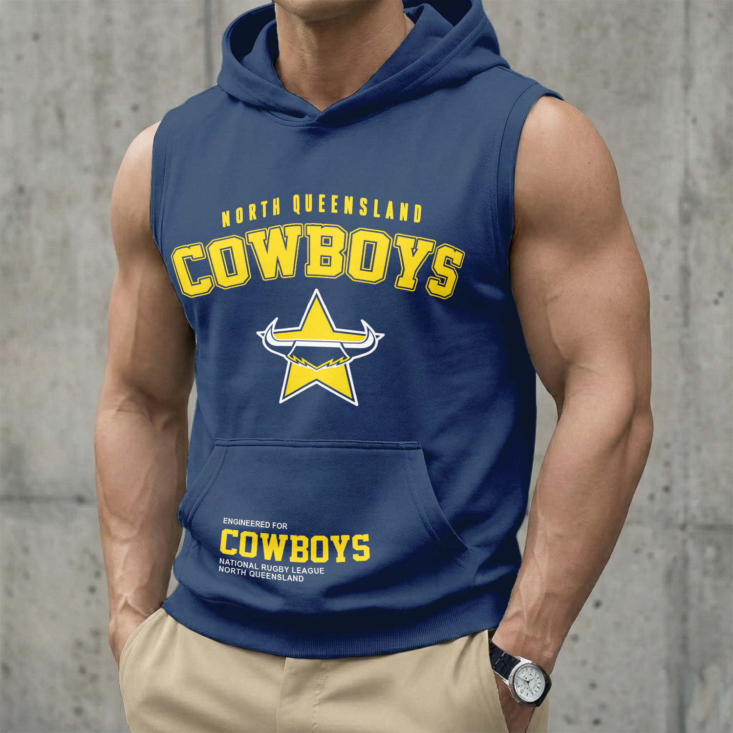 Auspiritmerch North Queensland Cowboys Personalized Hooded Tank Top Gift For Fans