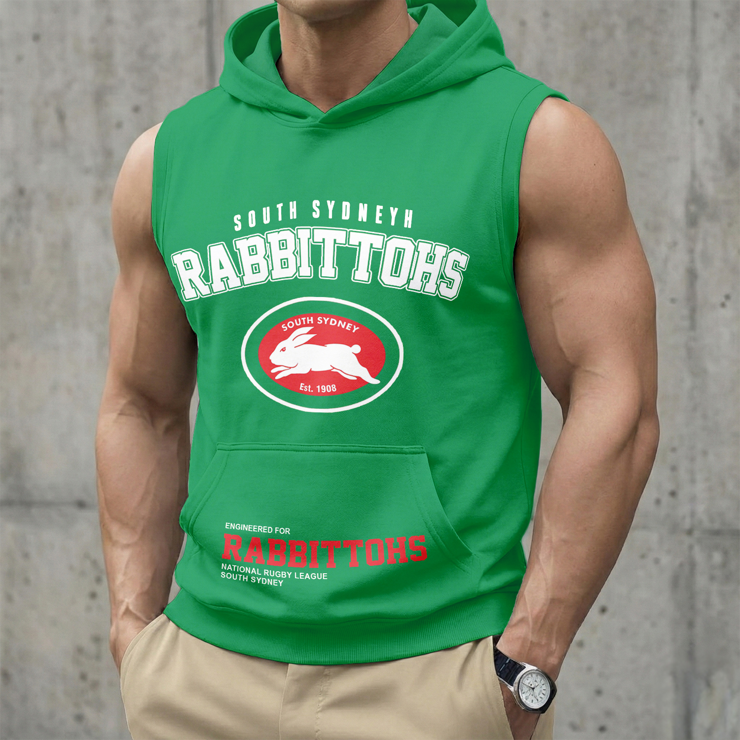 Auspiritmerch South Sydney Rabbitohs Personalized Hooded Tank Top Gift For Fans