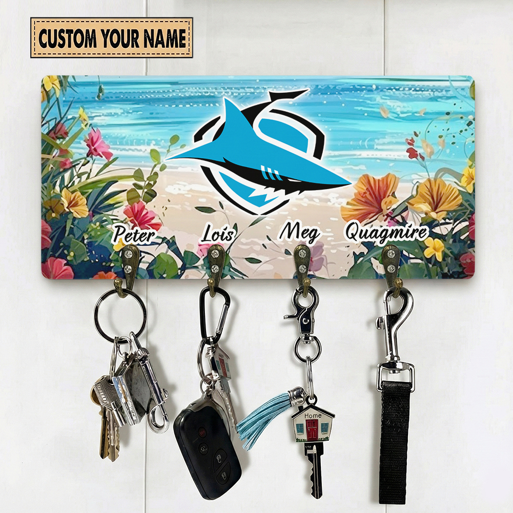 Auspiritmerch Cronulla-Sutherland Sharks Personalized Key Holder Gifts For Fans