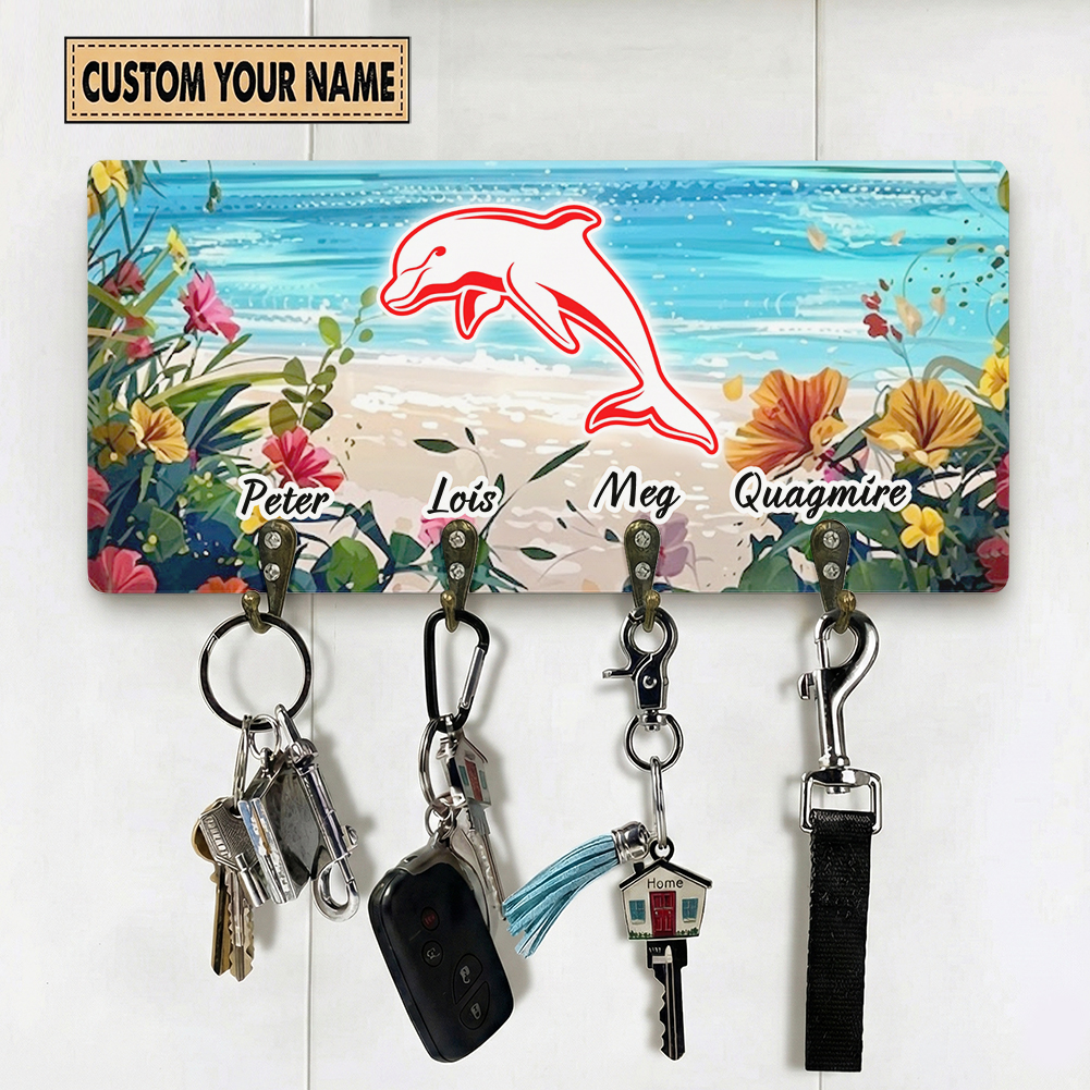 Auspiritmerch Dolphins Personalized Key Holder Gifts For Fans