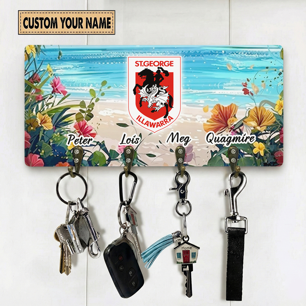 Auspiritmerch St. George Illawarra Dragons Personalized Key Holder Gifts For Fans
