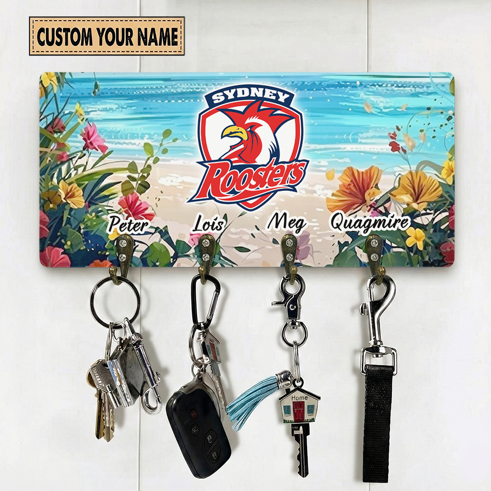 Auspiritmerch Sydney Roosters Personalized Key Holder Gifts For Fans