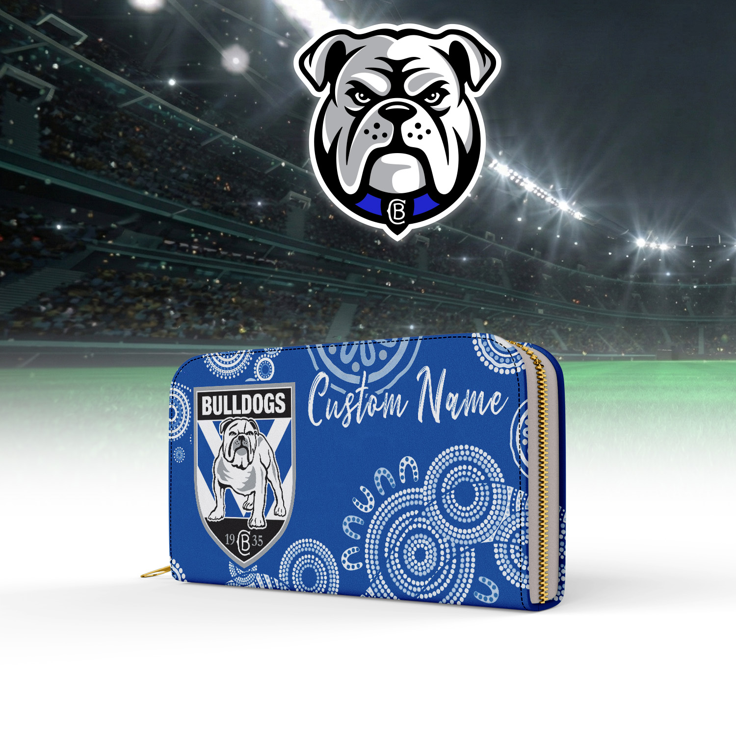 Auspiritmerch Canterbury-Bankstown Bulldogs Personalized Clutch Purse Gift For Fans