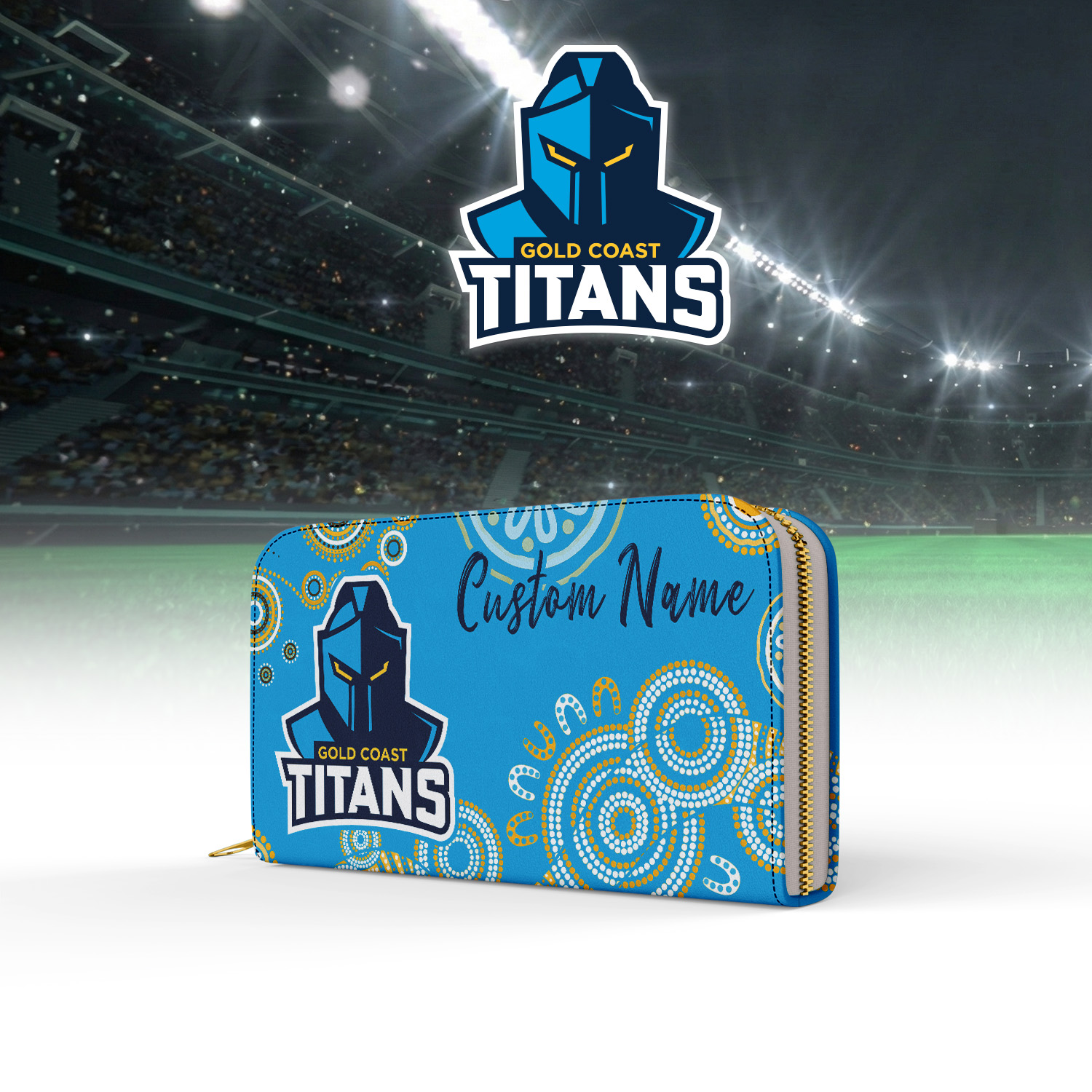 Auspiritmerch Gold Coast Titans Personalized Clutch Purse Gift For Fans