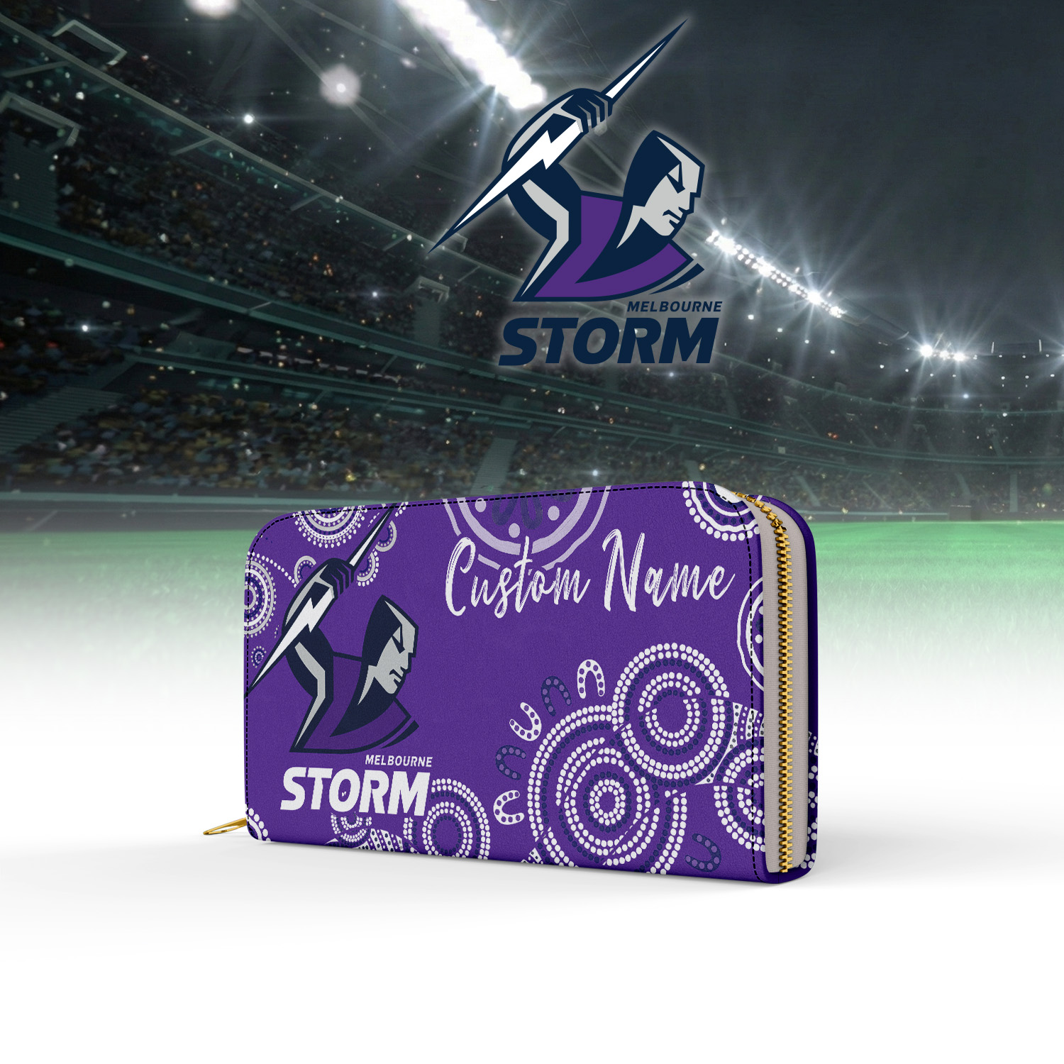 Auspiritmerch Melbourne Storm Personalized Clutch Purse Gift For Fans
