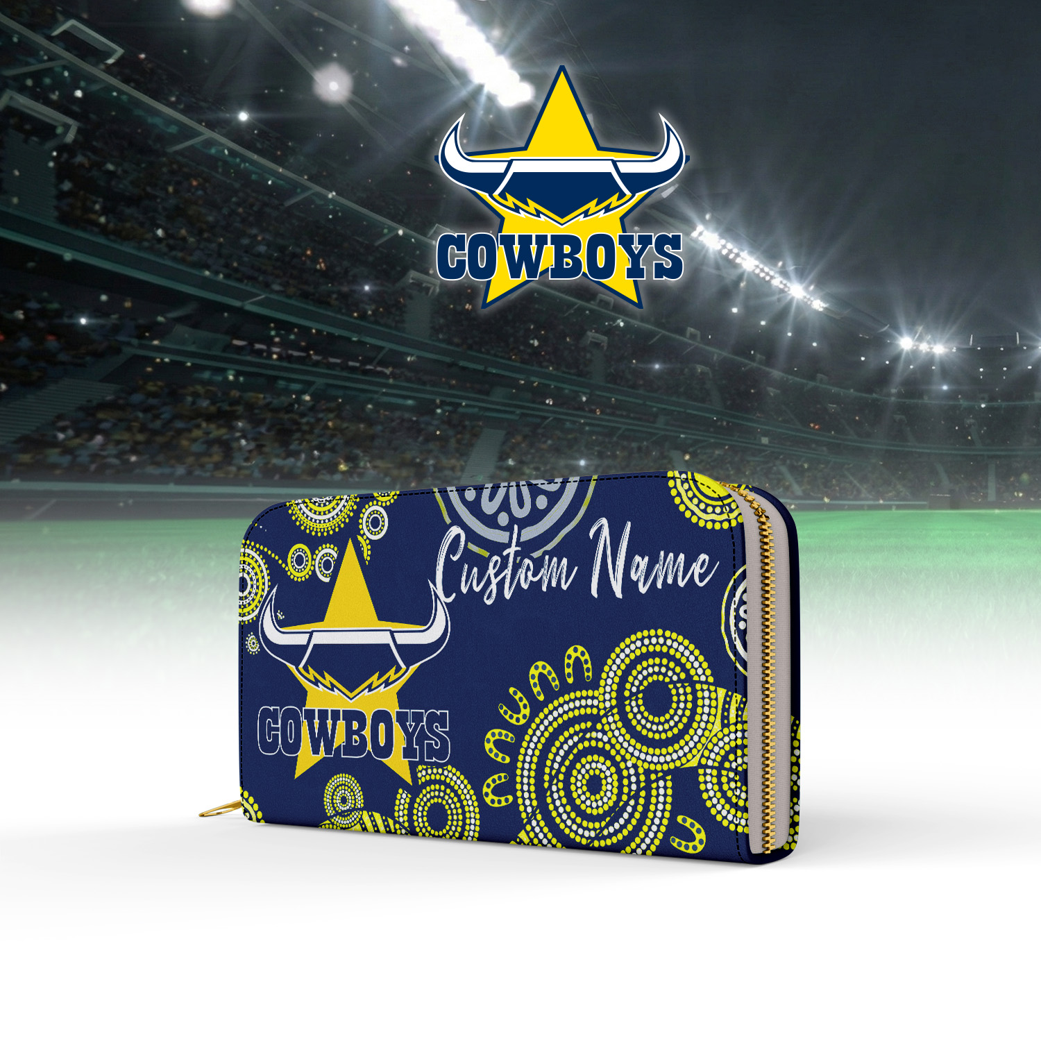 Auspiritmerch North Queensland Cowboys Personalized Clutch Purse Gift For Fans