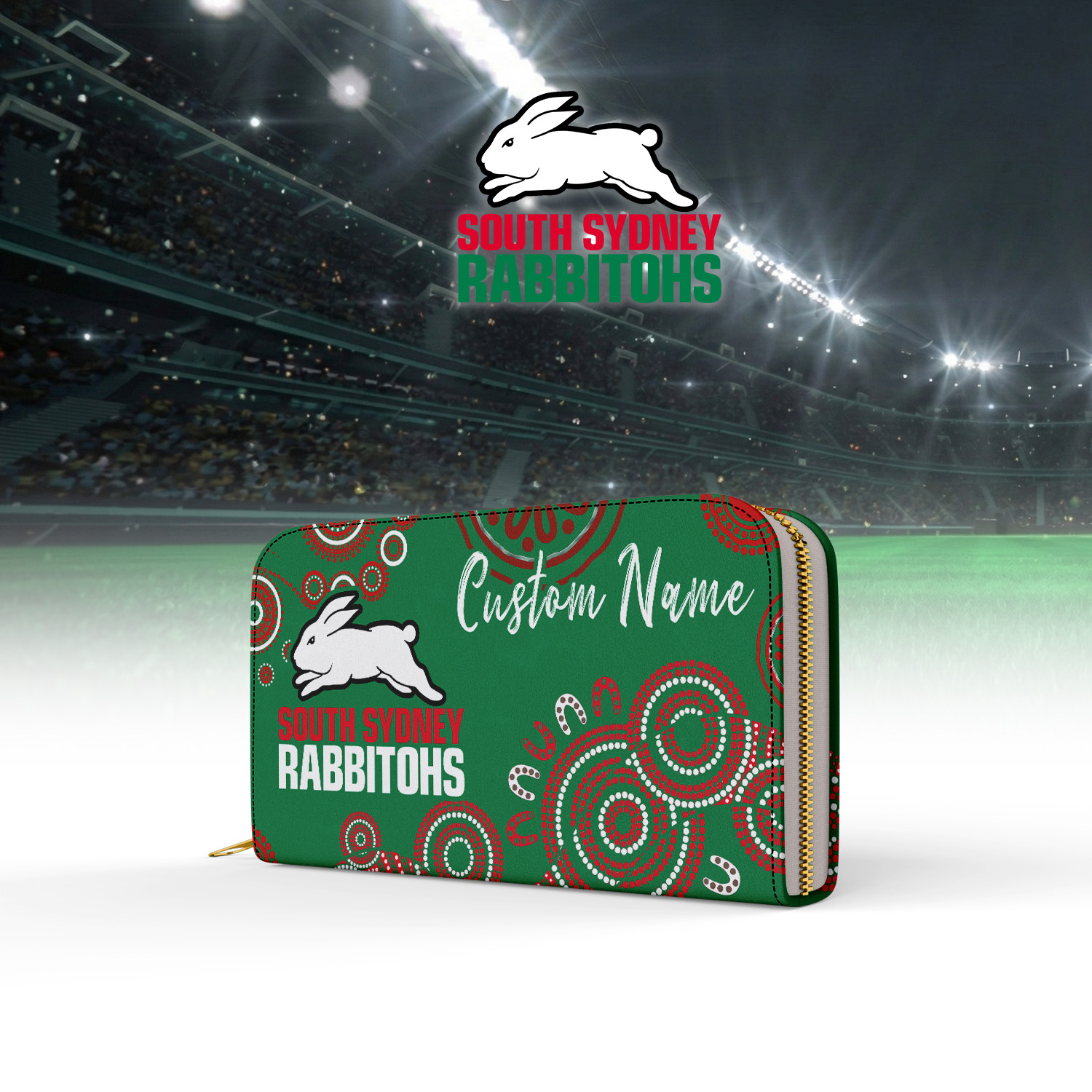 Auspiritmerch South Sydney Rabbitohs Personalized Clutch Purse Gift For Fans