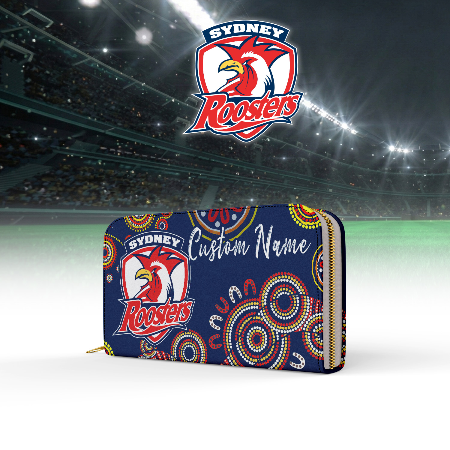 Auspiritmerch Sydney Roosters Personalized Clutch Purse Gift For Fans