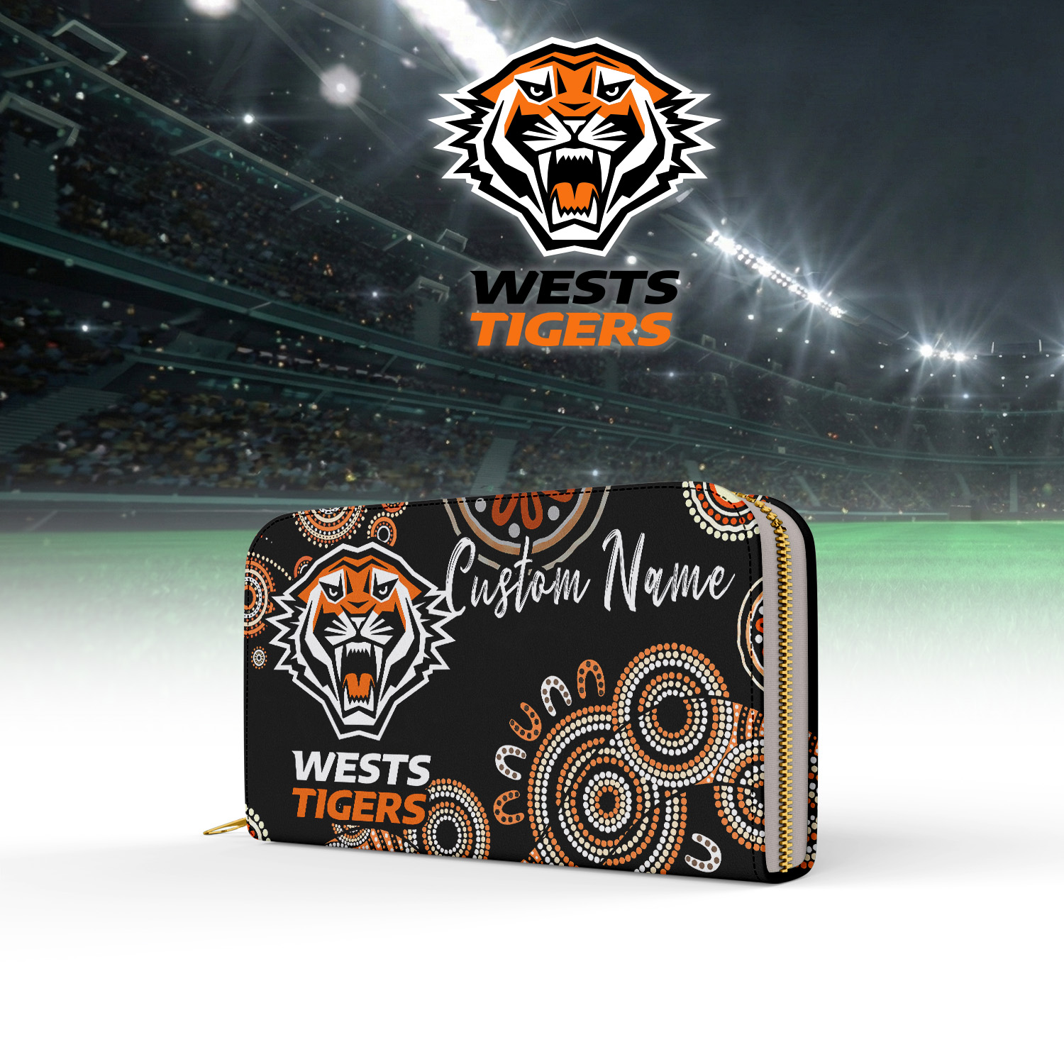 Auspiritmerch Wests Tigers Personalized Clutch Purse Gift For Fans