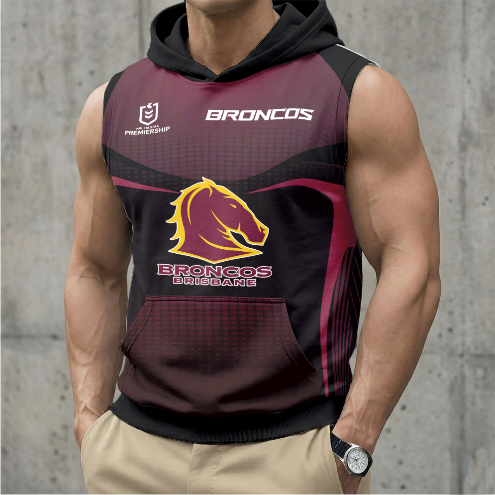 Auspiritmerch Brisbane Broncos Personalized Hooded Tank Top Gift For Fans
