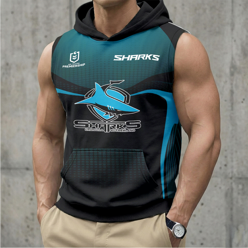 Auspiritmerch Cronulla-Sutherland Sharks Personalized Hooded Tank Top Gift For Fans