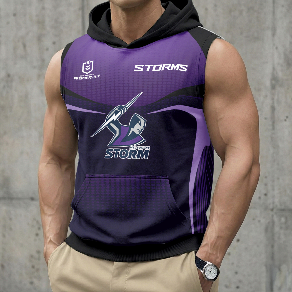 Auspiritmerch Melbourne Storm Personalized Hooded Tank Top Gift For Fans