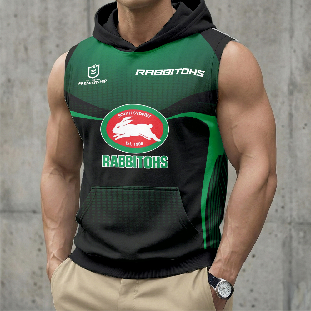 Auspiritmerch South Sydney Rabbitohs Personalized Hooded Tank Top Gift For Fans