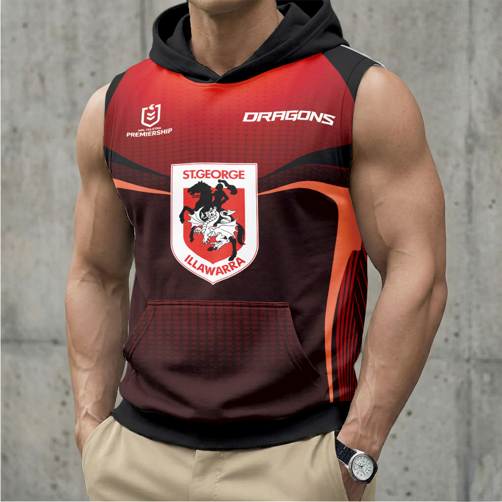 Auspiritmerch St. George Illawarra Dragons Personalized Hooded Tank Top Gift For Fans