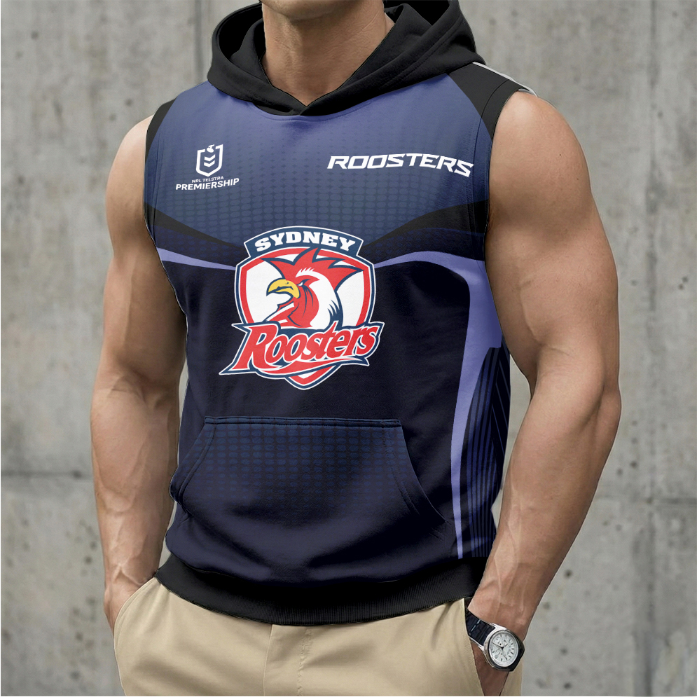 Auspiritmerch Sydney Roosters Personalized Hooded Tank Top Gift For Fans