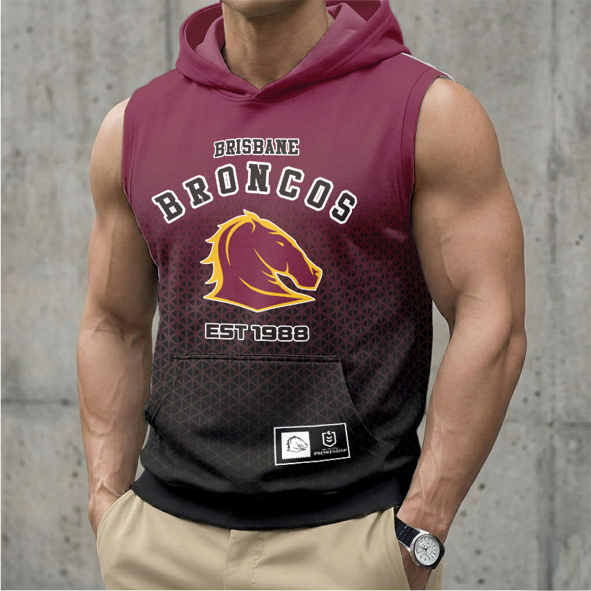 Auspiritmerch Brisbane Broncos Personalized Hooded Tank Top Gift For Fans