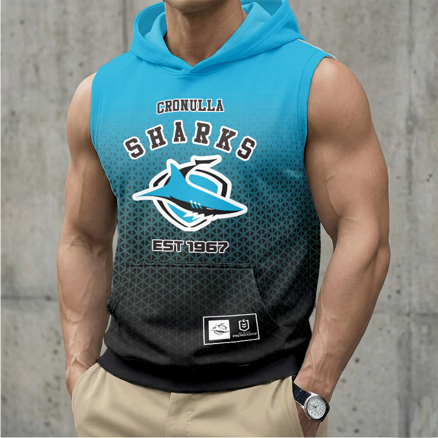 Auspiritmerch Cronulla-Sutherland Sharks Personalized Hooded Tank Top Gift For Fans