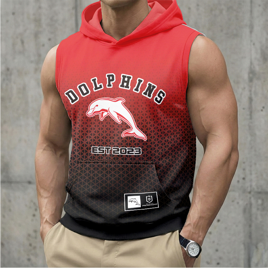 Auspiritmerch Dolphins Personalized Hooded Tank Top Gift For Fans