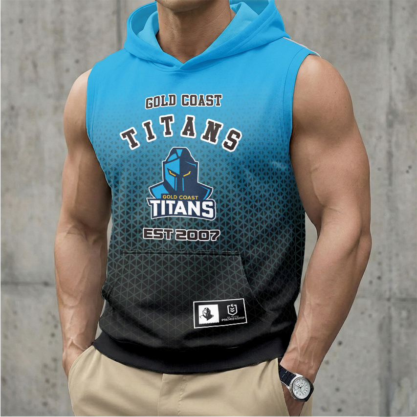 Auspiritmerch Gold Coast Titans Personalized Hooded Tank Top Gift For Fans