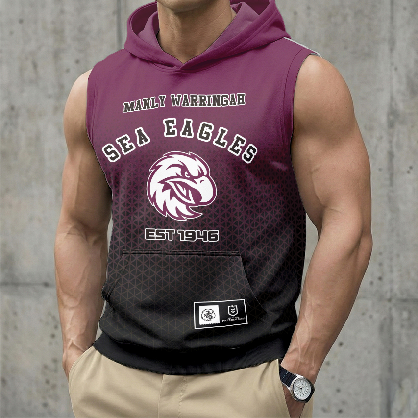 Auspiritmerch Manly Warringah Sea Eagles Personalized Hooded Tank Top Gift For Fans
