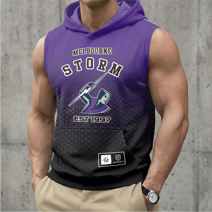 Auspiritmerch Melbourne Storm Personalized Hooded Tank Top Gift For Fans