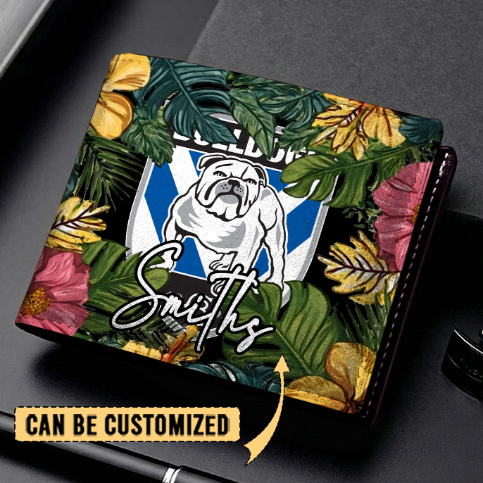 Auspiritmerch Canterbury-Bankstown Bulldogs Personalized Leather Wallet Gift For Fans