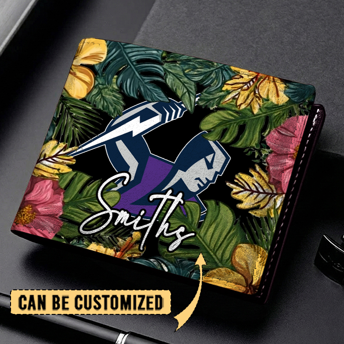 Auspiritmerch Melbourne Storm Personalized Leather Wallet Gift For Fans