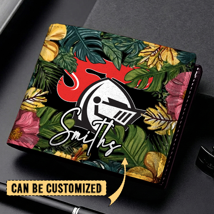 Auspiritmerch Newcastle Knights Personalized Leather Wallet Gift For Fans