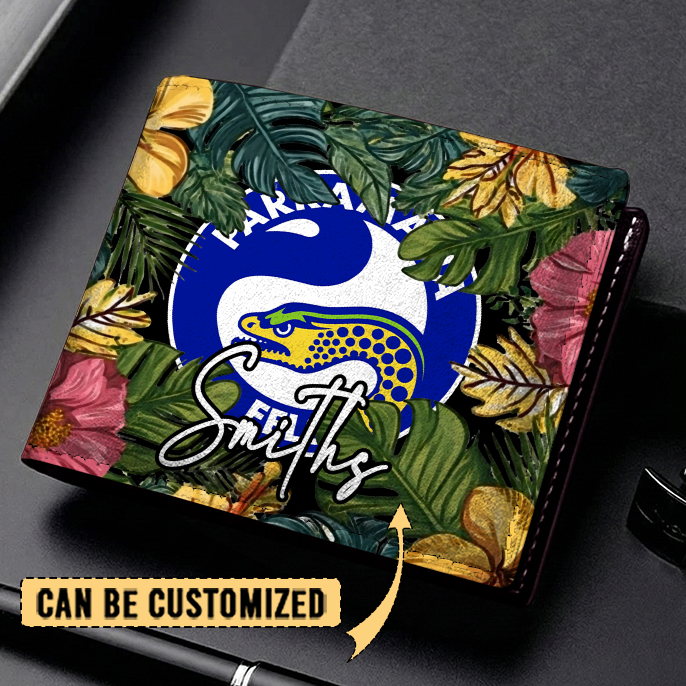 Auspiritmerch Parramatta Eels Personalized Leather Wallet Gift For Fans