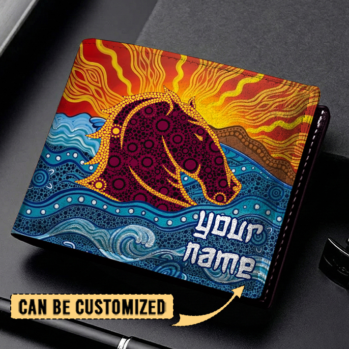 Auspiritmerch Brisbane Broncos Personalized Leather Wallet Gift For Fans