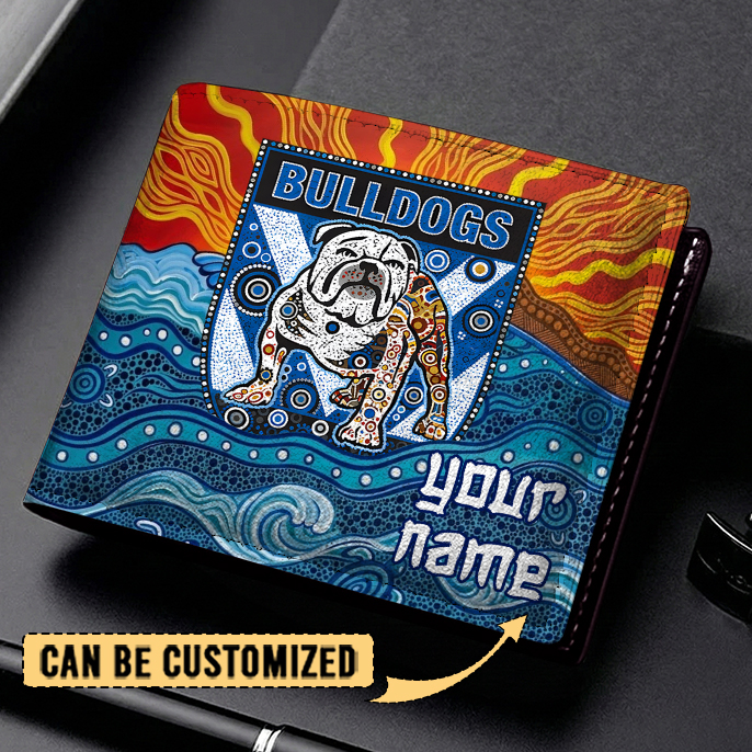 Auspiritmerch Canterbury-Bankstown Bulldogs Personalized Leather Wallet Gift For Fans