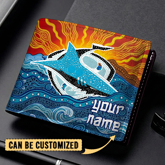 Auspiritmerch Cronulla-Sutherland Sharks Personalized Leather Wallet Gift For Fans