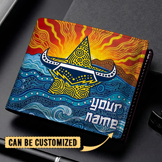 Auspiritmerch North Queensland Cowboys Personalized Leather Wallet Gift For Fans