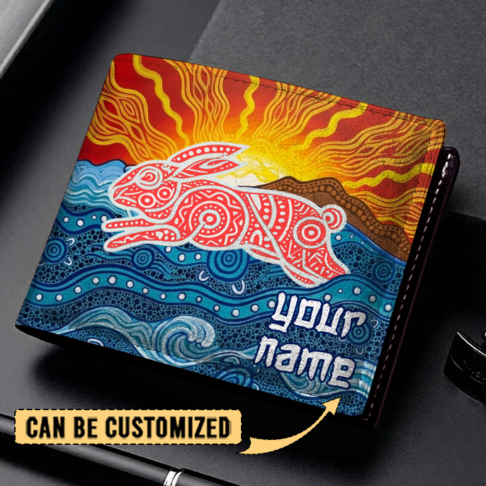 Auspiritmerch South Sydney Rabbitohs Personalized Leather Wallet Gift For Fans