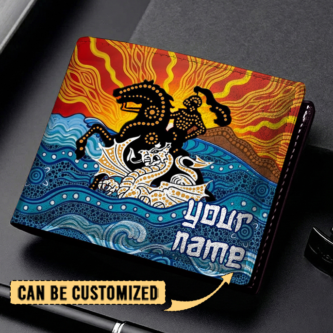 Auspiritmerch St. George Illawarra Dragons Personalized Leather Wallet Gift For Fans