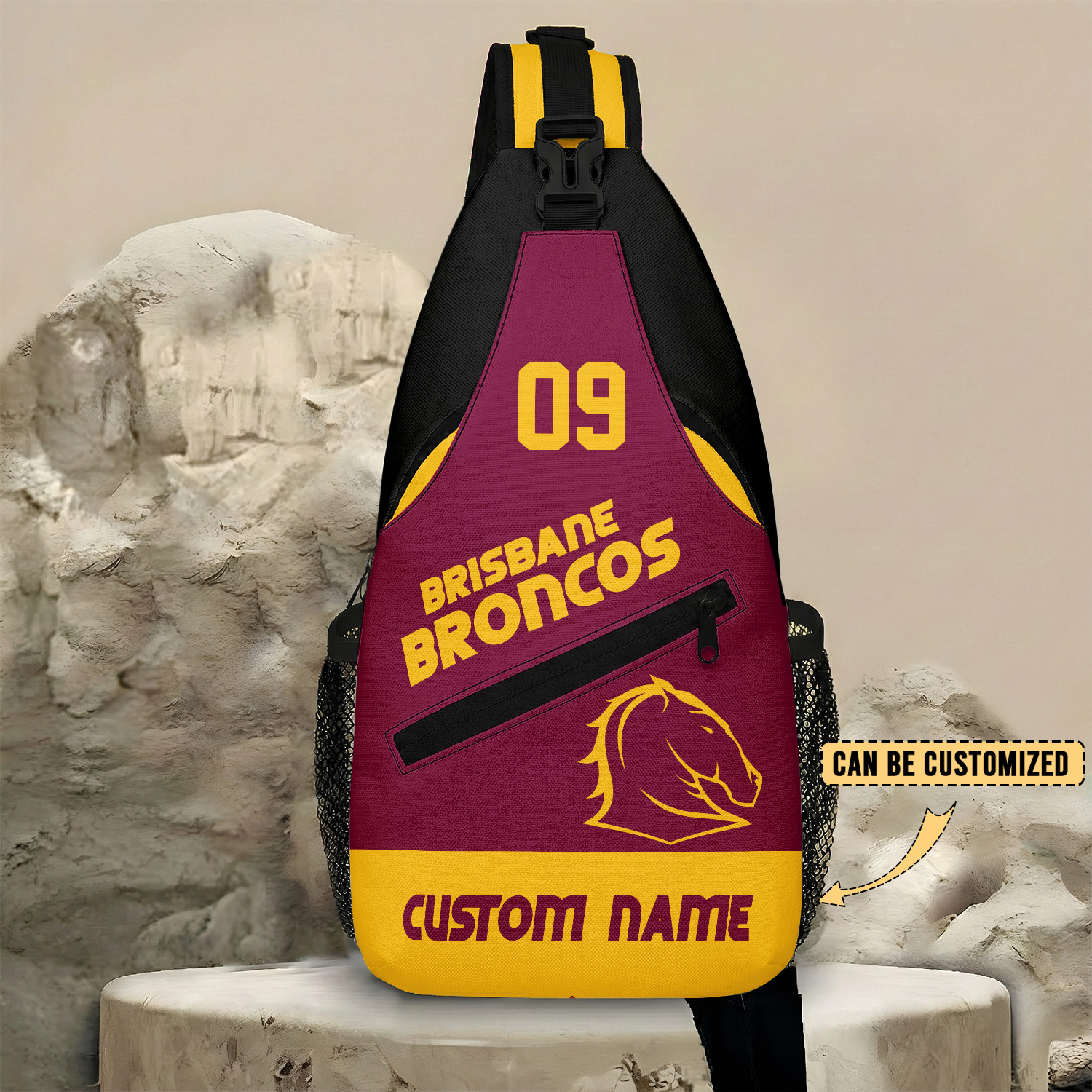 Auspiritmerch Brisbane Broncos Personalized Sling Bags Gift For Fans