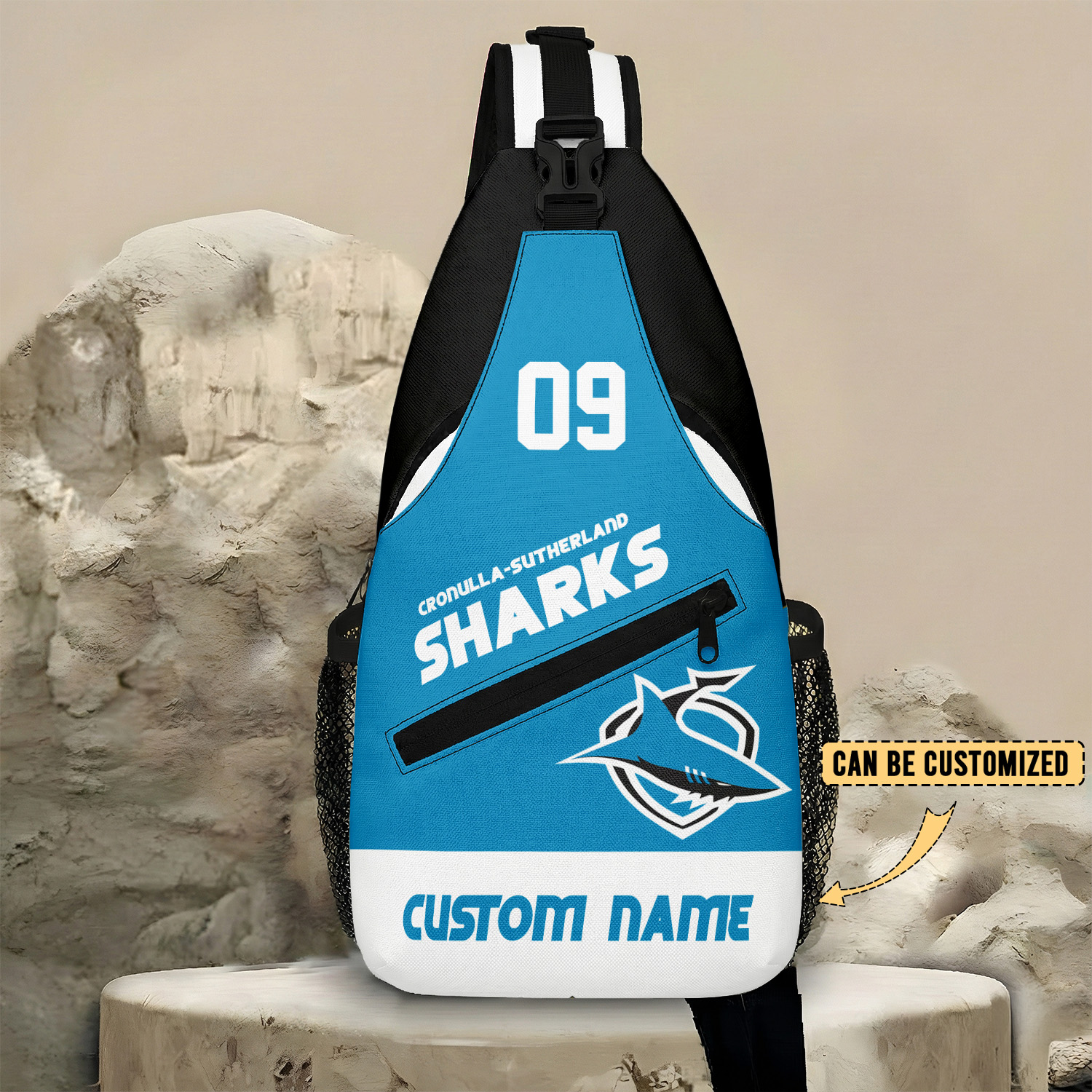 Auspiritmerch Cronulla-Sutherland Sharks Personalized Sling Bags Gift For Fans